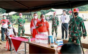 Menteri Pemuda dan Olahraga (Menpora) RI Zainudin Amali Selasa (11/8) pagi meninjau latihan gabungan Pasukan Pengibar Bendera Pusaka (Paskibraka) 2020 bersama TNI dan POLRI di Lapangan Pusat Pemberdayaan Pemuda dan Olahraga Nasional (PP PON), Jakarta Timur.