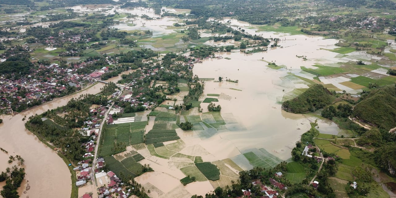 Banjir di Kabupaten Lima Puluh Kota Sumatera Barat Sabtu (5/9/2020).