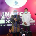 menaker saat menyampaikan progres pendistribusian subsidi gaji buruh terdampak covid-19