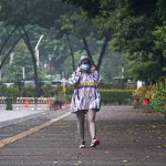 Ketua DPR RI Puan Maharani saat berolahraga di Gelora Bung Karno, Selasa (16:2) pagi