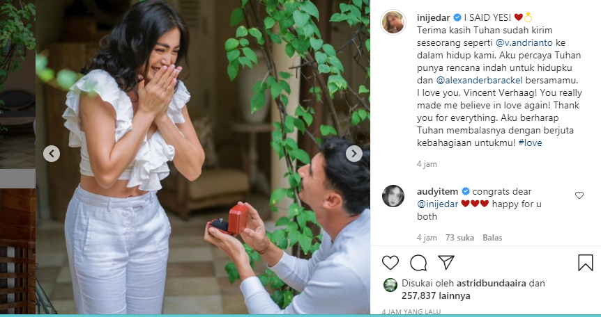 Jessica Iskadar dilamar Vincent Verhaag