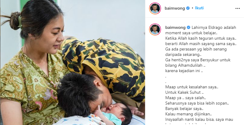 Baim Wong Akhirnya Minta Maaf, Ingin Temui Kakek Suhud