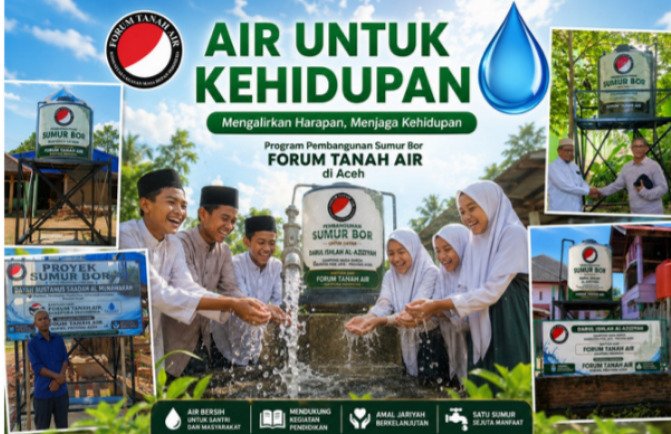 Pasca Bencana, FTA diaspora Indonesia bangun 5 Sumur Bor Jadi Solusi Air Bersih di Aceh