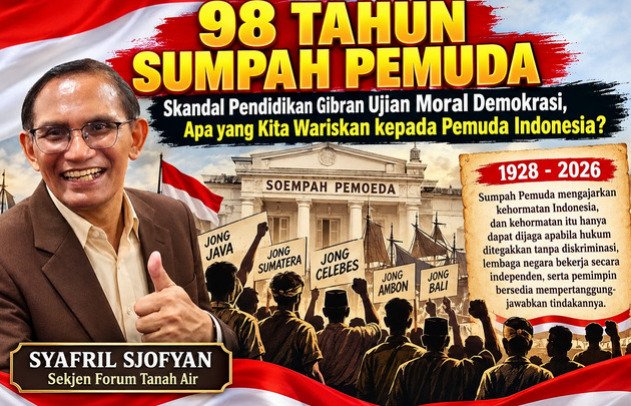 98 TAHUN SUMPAH PEMUDA; Skandal Pendidikan Gibran Ujian Moral Demokrasi, Apa yang Kita Wariskan kepada Pemuda Indonesia?